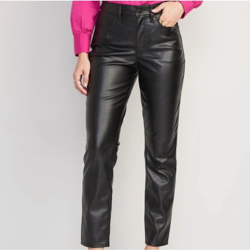 Black Faux Leather Pants